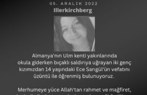 DİTİB Federal Kadın Birliği, Ece için taziye mesajı yayınladı