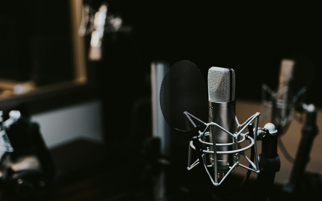 A condenser microphone in a recording studio