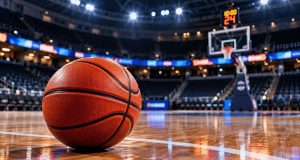 NBA ve FIBA, EuroLeague’in ret kararına rağmen Avrupa ligi planını sürdürüyor Basketbol topu ve potanın bulunduğu spor salonu